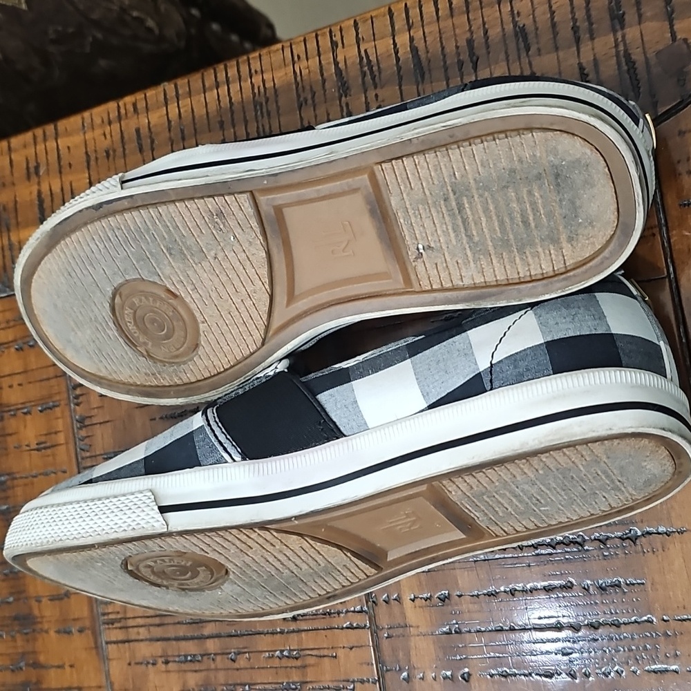 Ralph Lauren Womans Checkered Slip-On Sneakers - Picture 4 of 4